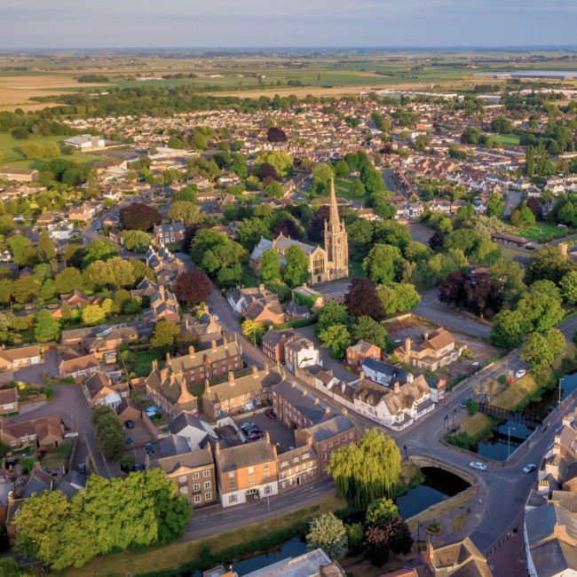 This is an aerial shot of British houses.